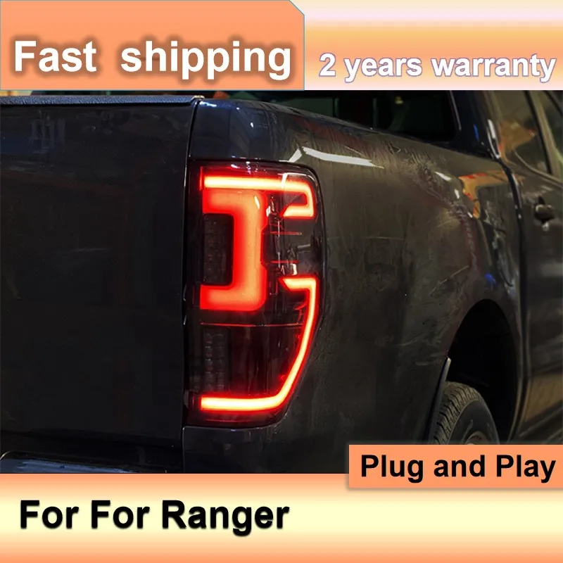 Car Accessories for Ford Ranger Tail Lights 2015-2022 Ford Ranger Raptor Rear Light DRL Turn Signal Brake Light Fog Light Revers