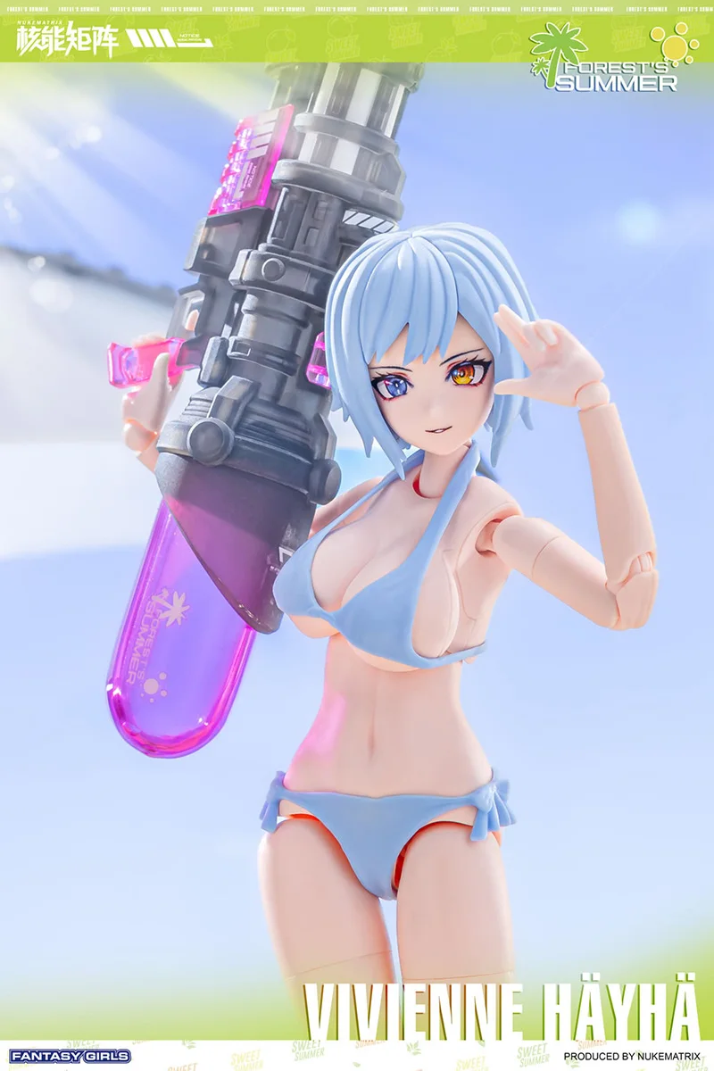 NUKE MATRIX Swimsuit Fox Mobile Suit Girl Summer In The Forest VIVIENNE HAYHA Summer Shining Anime Action Figures Assembly Toy