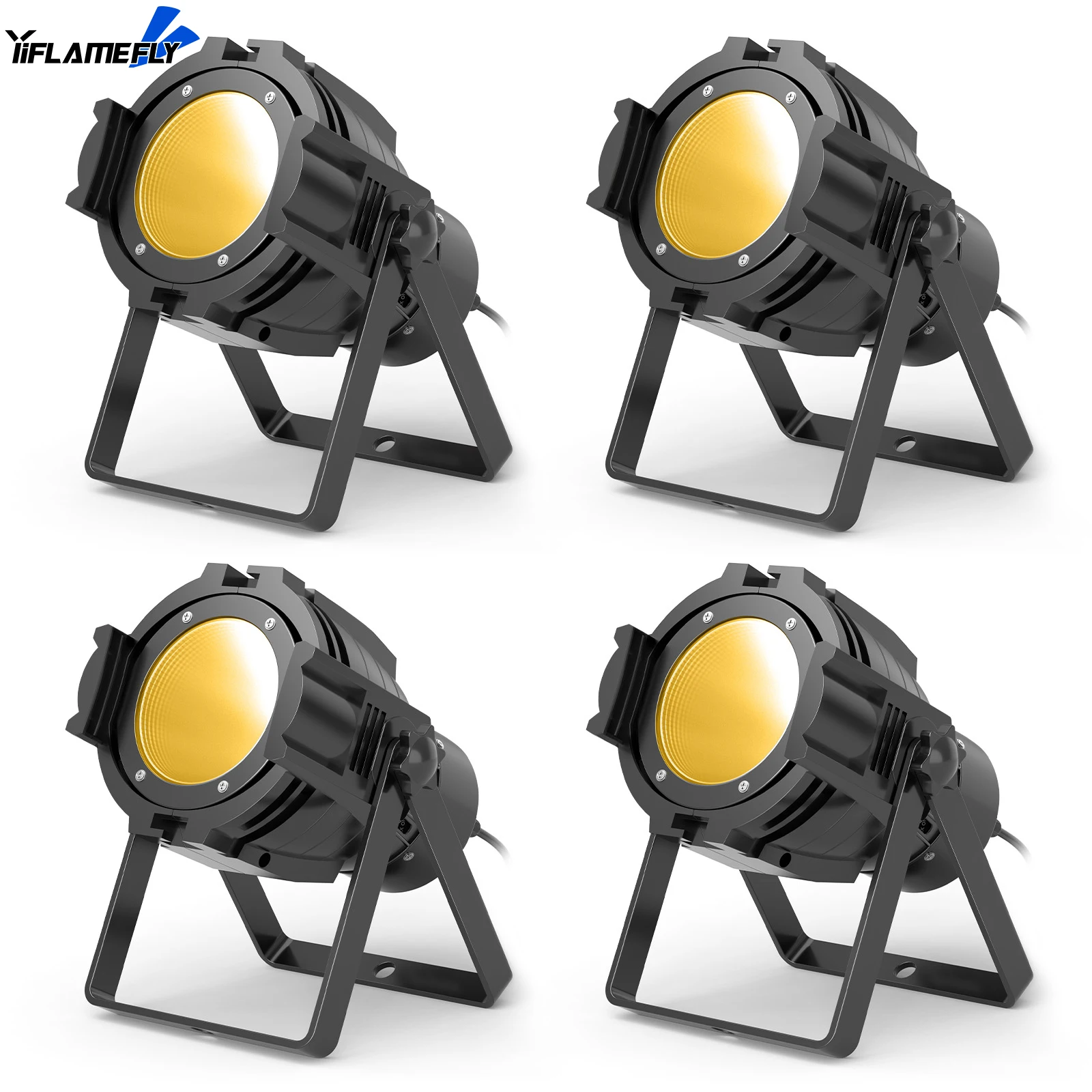 

Yiflamefly 4Pcs 80W Par Light Stage Effect COB LED Show Light DMX512 Voice Control for Wedding Performation Theater Party DJ