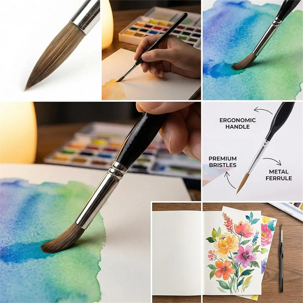 Homegood Yutiars 44 Pcs Miniature Detail Paint Brushes Set for Acrylic, Oil, Watercolors & Paint