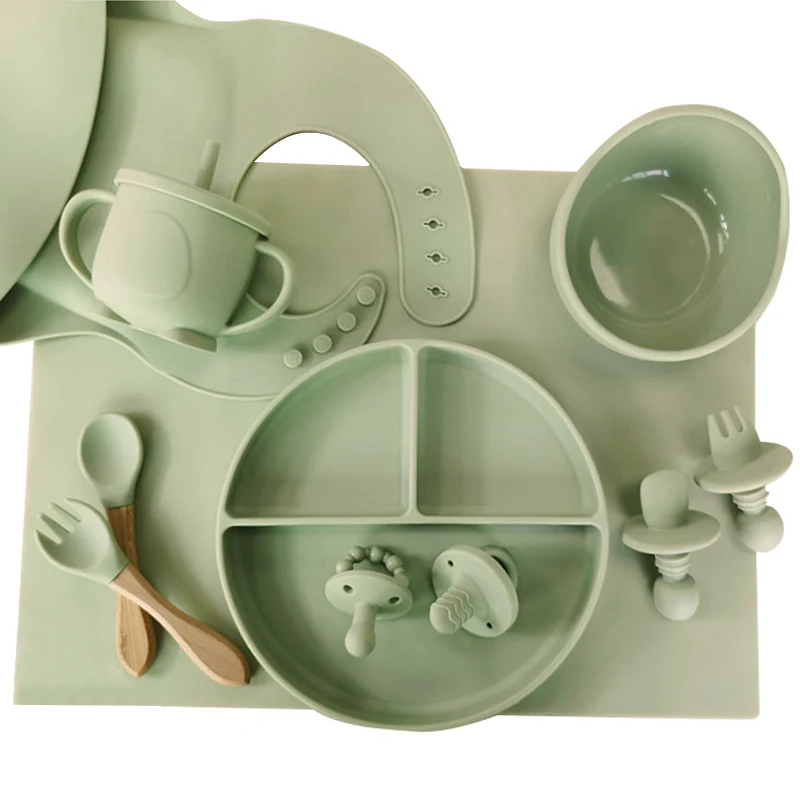 

Baby Feeding Supplies Food Grade Silicone Bowl Children's Tableware Baby Food Supplement Set Anti-drop Baby Feeder