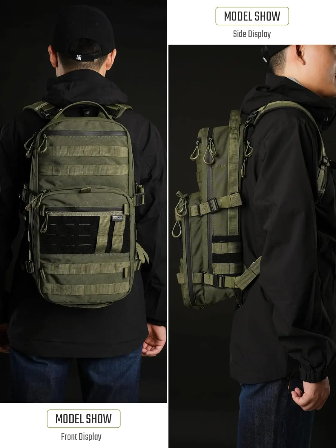 حقيبة ظهر ModCase B2 Ultimate EDC التكتيكية، سعة 14 لترًا، حجرة كمبيوتر محمول مضادة للصدمات، مقاومة للماء، نظام مولي #3