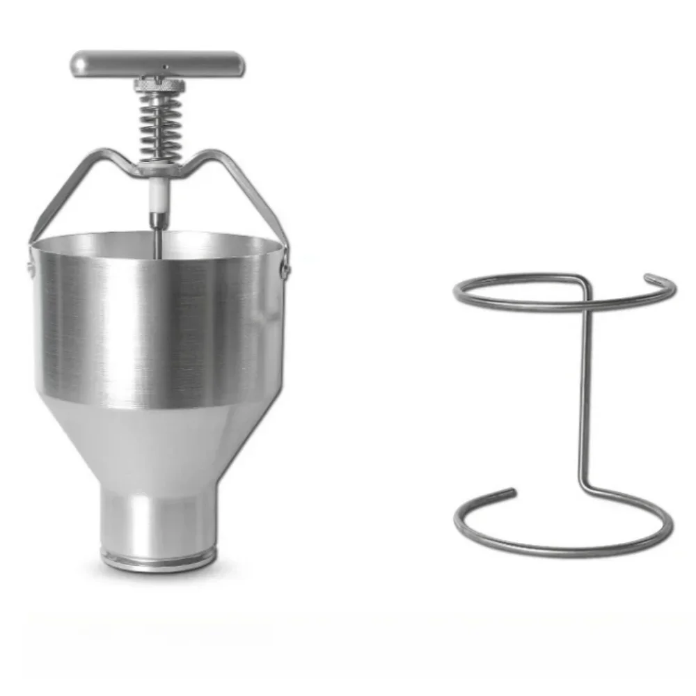 Manual Donut Batter Dispenser Stainless Steel, Snack Baking Hopper Tool with Support Frame