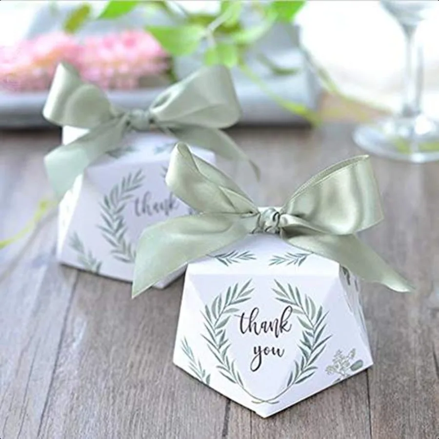 Cajas de dulces de papel verde 50 piezas
