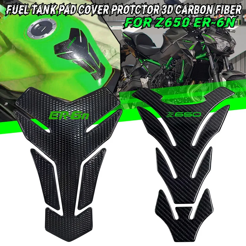 

For Kawasaki Z650 Z 650 ER-6N ER 6N ER6N 3D Fiber Motorcycle Fuel Tank Pad Cover Protector Decal Stickers Fish Bone Sticker