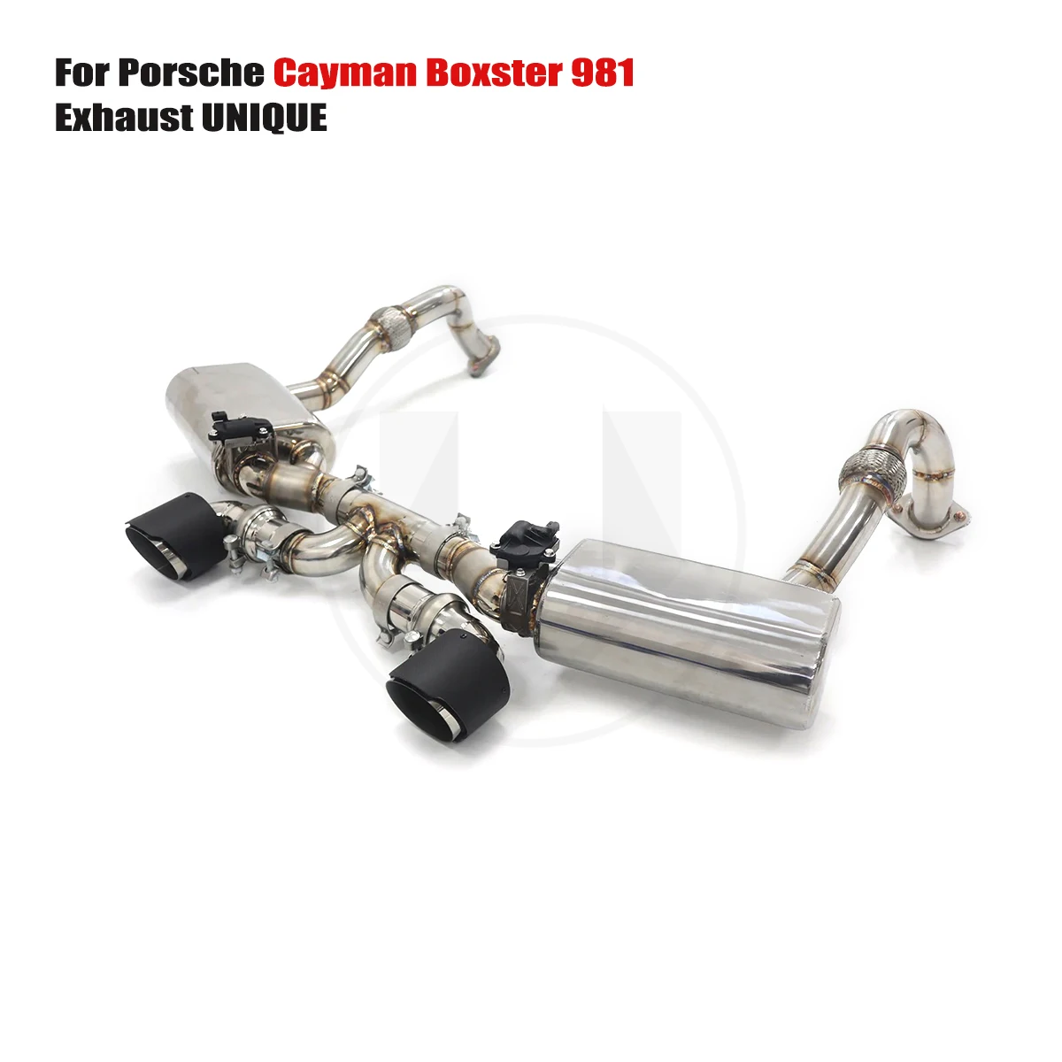 UNIQUE For 2013-2015 Porsche Cayman Boxster 981 2.7L 3.4L 981 To GT4 performance valve exhaust system ss304 exhaust muffler