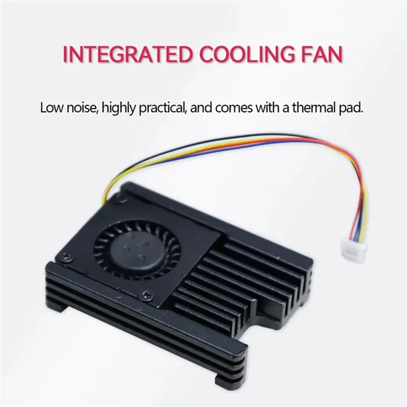 ABJF-Raspberry Pi CM5용 통합 냉각 팬, PWM 속도 조절 팬이 있는 방열판, Raspberry PI CM5용