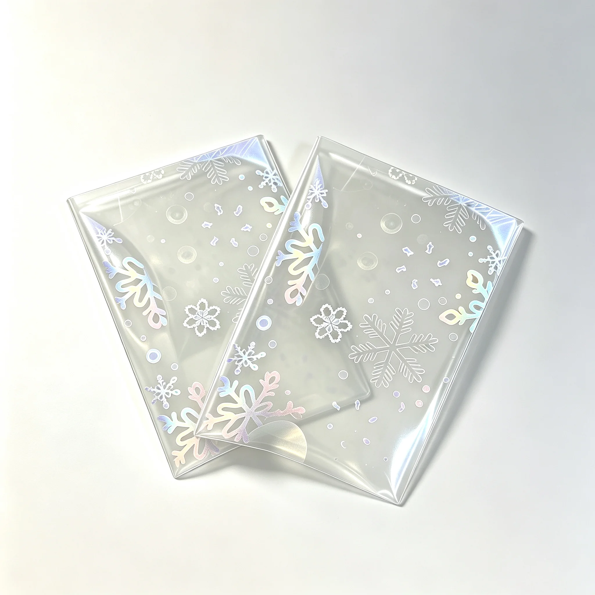 Holographic Card Sleeves, 56*88/61*88/65*90 Snowflake Transparent Card Protector for Tcg Standard Sized view 6