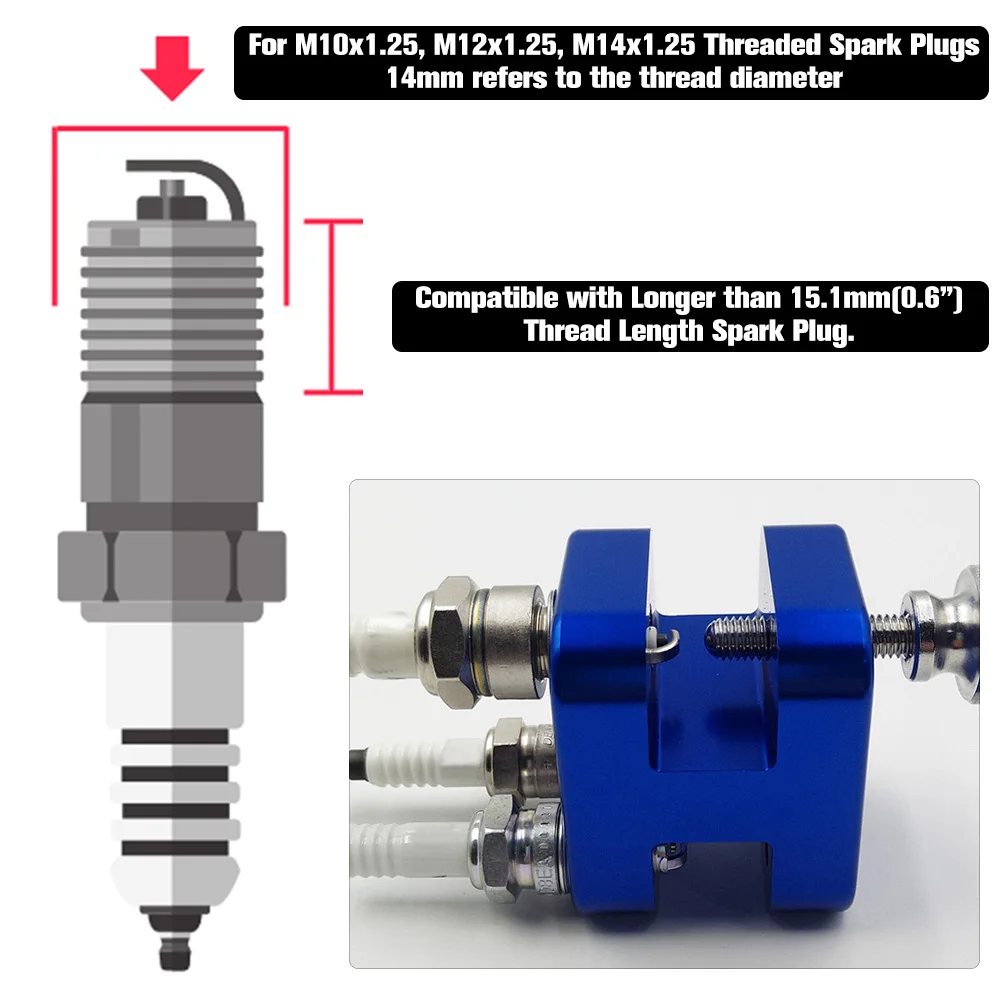 Universal Spark Plug Gap Gauge Caliper Adjustment Tool 10mm 12mm 14mm For Car Motorcycle ADV ATV UTV Nozzle Adjuster Mainte
