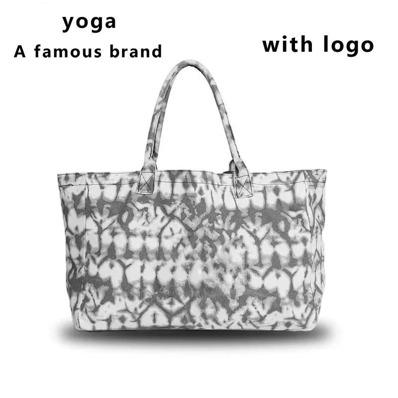 1pc Yoga bag with full logo large size camouflage colored handbag women's super large capacity fabric handbag daily shopping