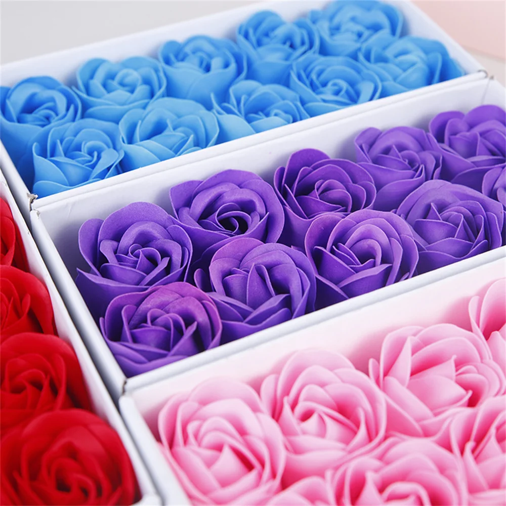 10pcs Scented Bath Body Petal Rose Flower Soap Decoration Gift For Valentine'S Day Wedding Party Artificial Rose Flowers Present