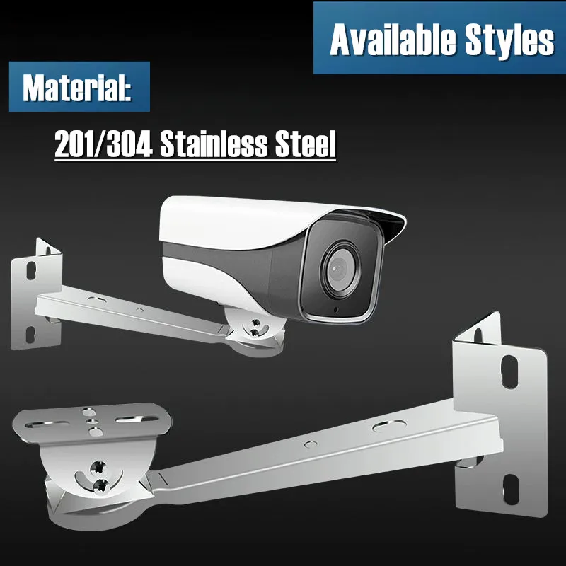 

Кронштейн для камеры видеонаблюдения, вертикальный/настенный/угловой/полюсный держатель 201/304, держатель из нержавеющей стали, зажим для мониторинга, кронштейн