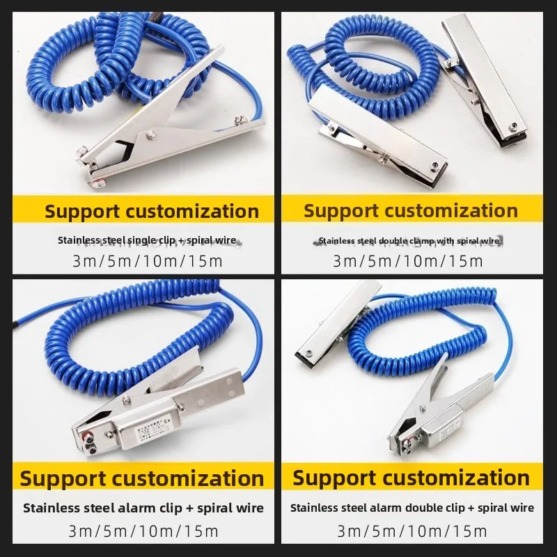 Gas Station Barrel Canning and Unloading, Explosion-proof Static Steel Grounding Double Clip, Spring Wire Anti-static