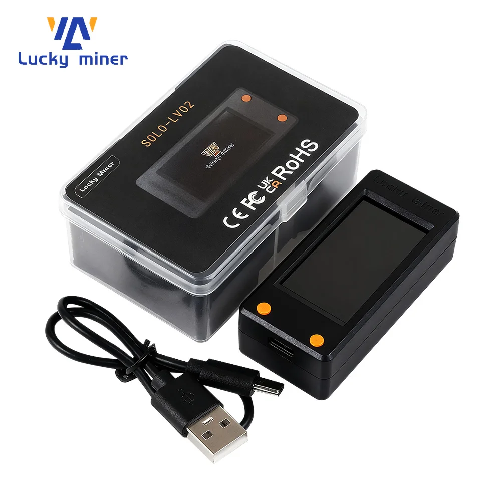 LuckyMiner LV02 Mini Solo Miner｜250KH/s SHA256｜LCD Display｜Quiet Desktop Device