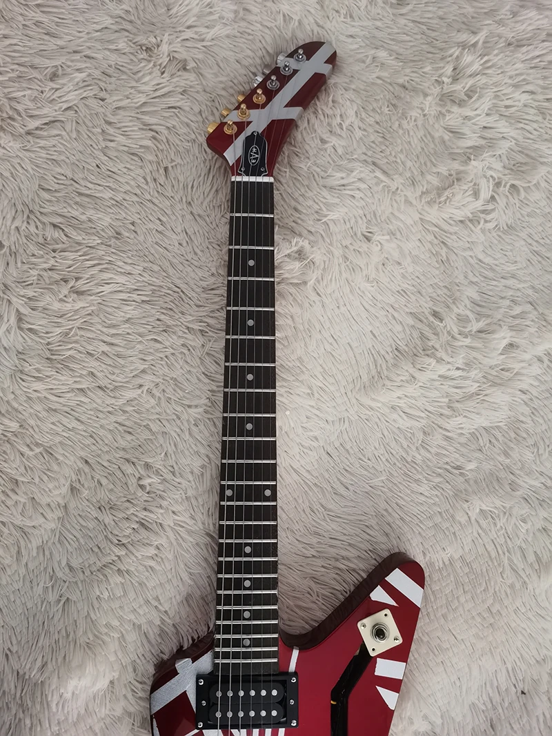 EVH High Quality STRIPED series Shark Shaped electric Guitar, serrated electric guitar, front and back lines, in stock, fast shi