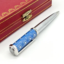 Lanlan Luxury CT Ballpoint Pen Octagon Blue Wave Pattern High Quality With Red Box Top Gift