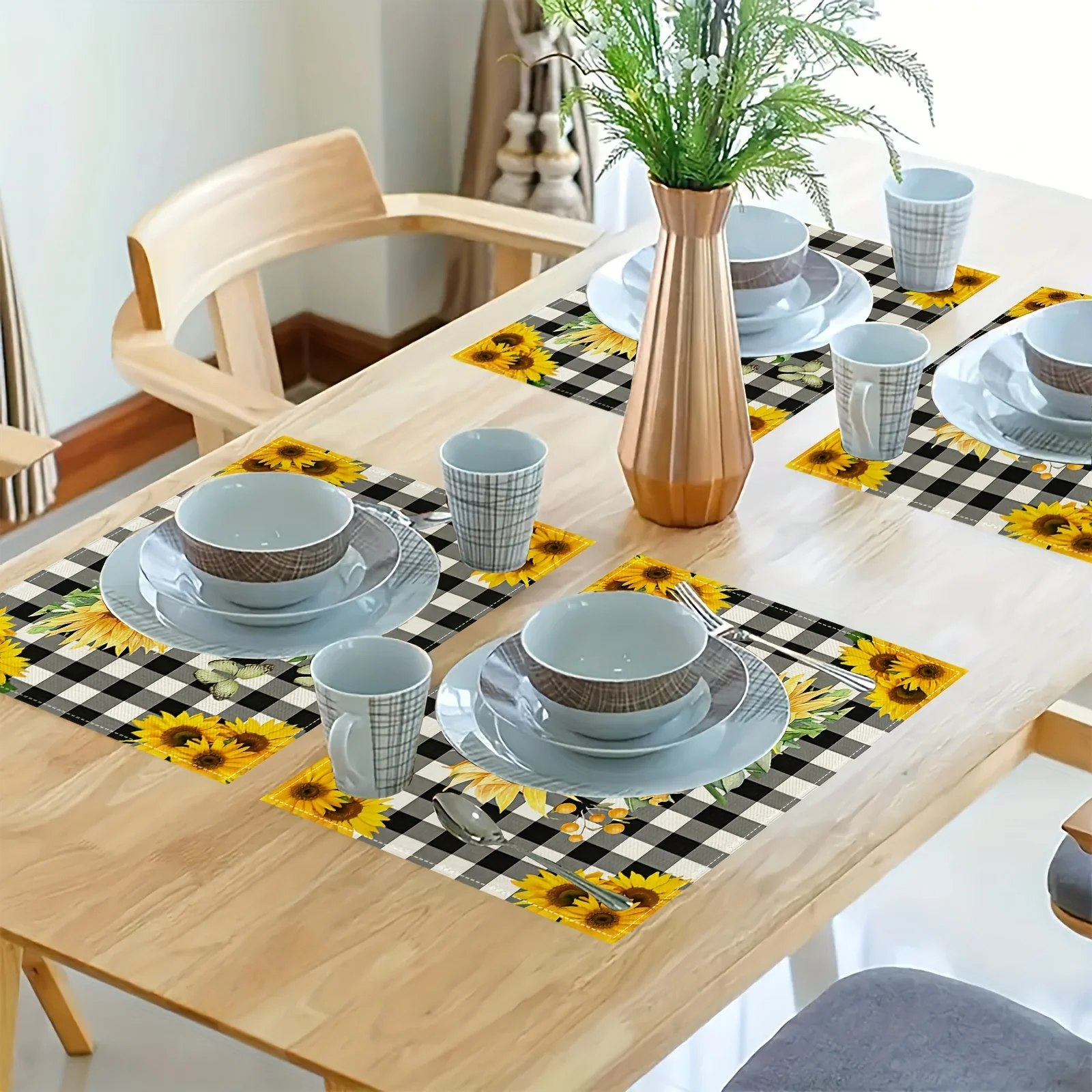 1pcs Set, Sunflower-Themed Kitchen Table Mats for Spring and Summer,  Suitable for Living Room Tablecloths,