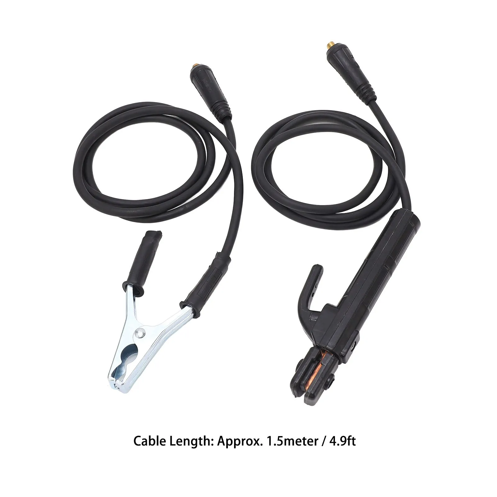2 stuks 200A lasstiftklem met aardklem en 1,5 m kabel, messing en ijzer, vervangende accessoires voor lasmachines.