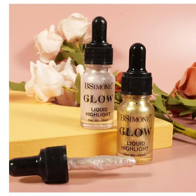 【HBA】BSIMONE 스파클링 리퀴드, 카멜레온 아이섀도우, 방수 및 땀 방지, 눈가와 쇄골용 하이라이터