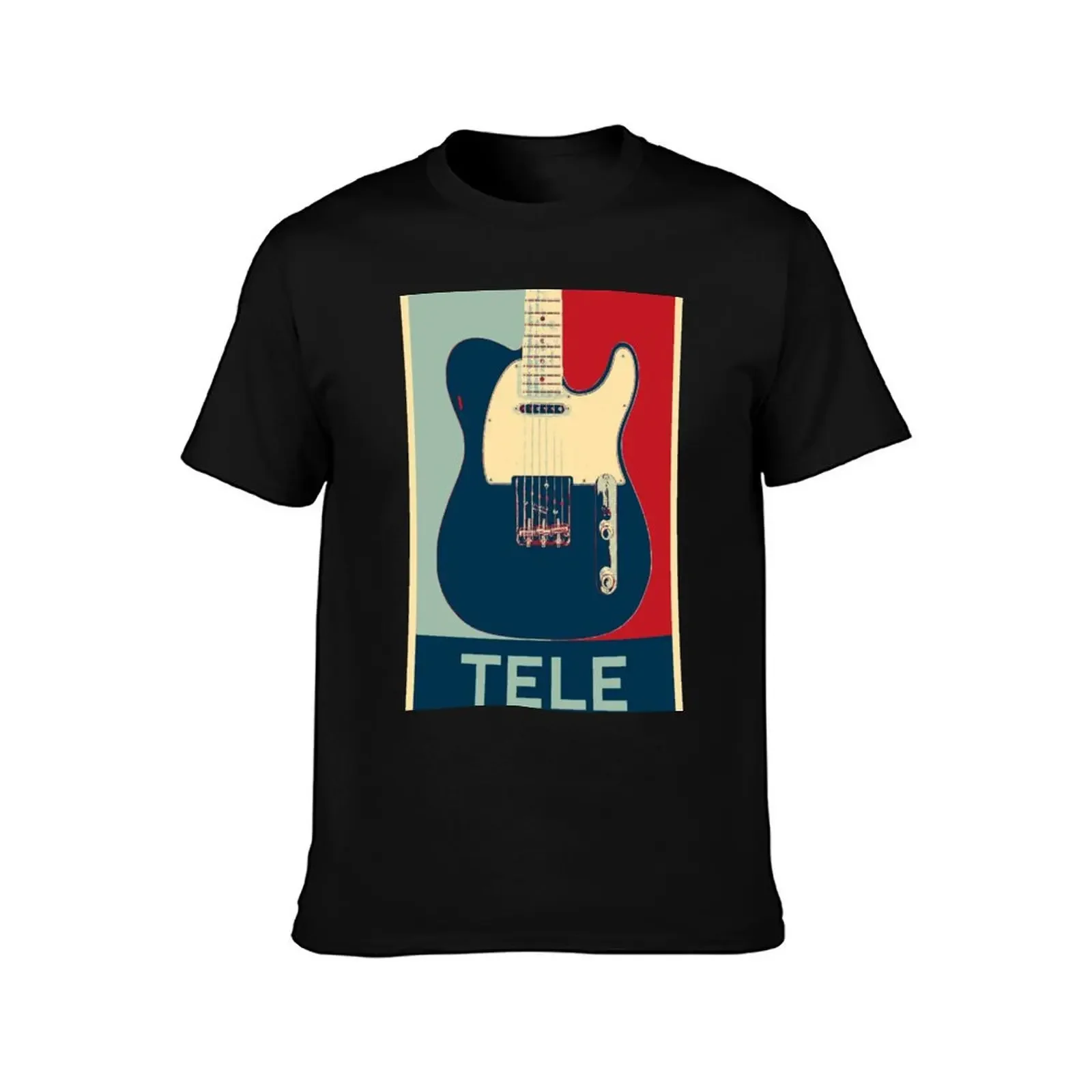 Telecaster electric guitar in poster style T-Shirt funny shirt cotton luxury clothing labubu funny costumes mens clothes