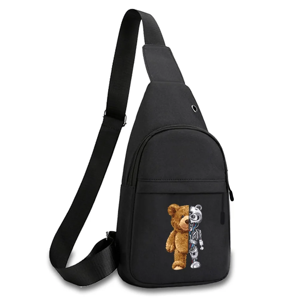 Fashion Men's Chest Bag Crossbody Bags of Men Sports Shoulder Canvas Short Trip Messengers Bags Bear Series Male Phone Purses