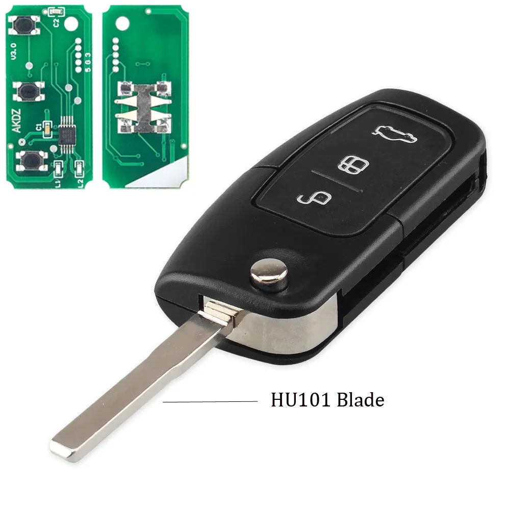KEYYOU 433MHz 4D63 40bit/80bit Folding Remote Control Key for Ford Focus Fiesta 2013 Fob Case HU101 F021 Blade image 3