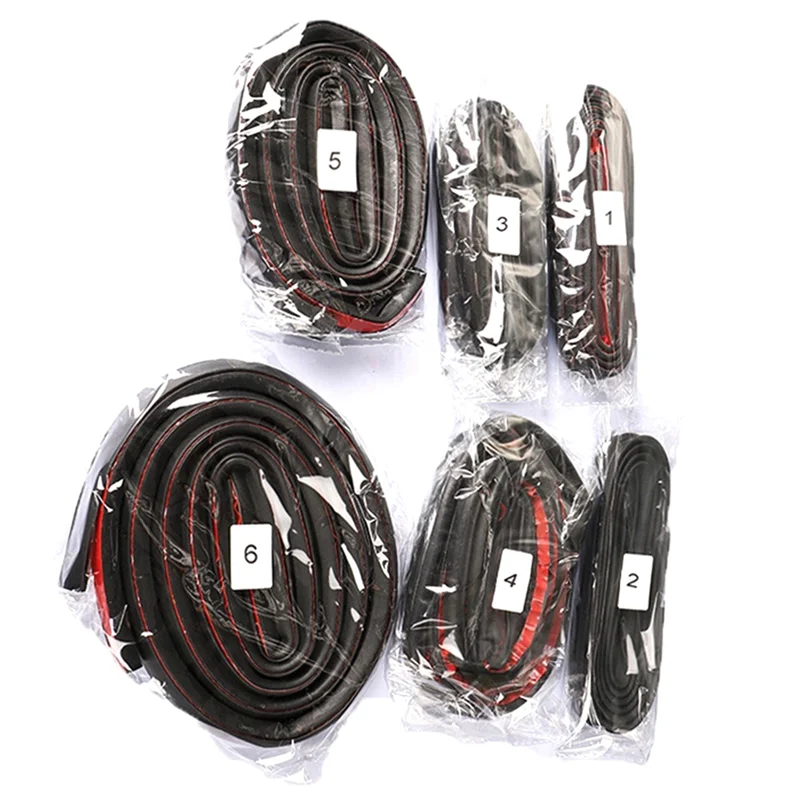 دائم-6 قطعة المطاط السيارات شرائط عزل الباب عدة سيارة كاملة ختم شريط عازل للصوت ل تسلا نموذج S #5