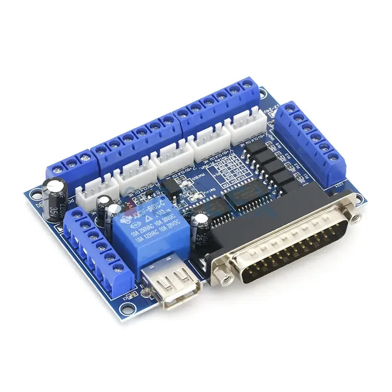 MACH3 Interface Board CNC 5 Axis With Optocoupler Adapter Stepper Motor Driver + USB cable