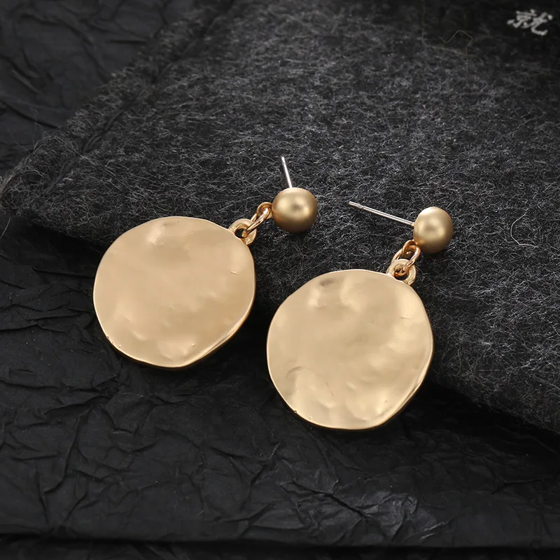 Round Goth Earring 2024 Jewelry for Women Vintage Geometric Suspension Pendientes Accessories