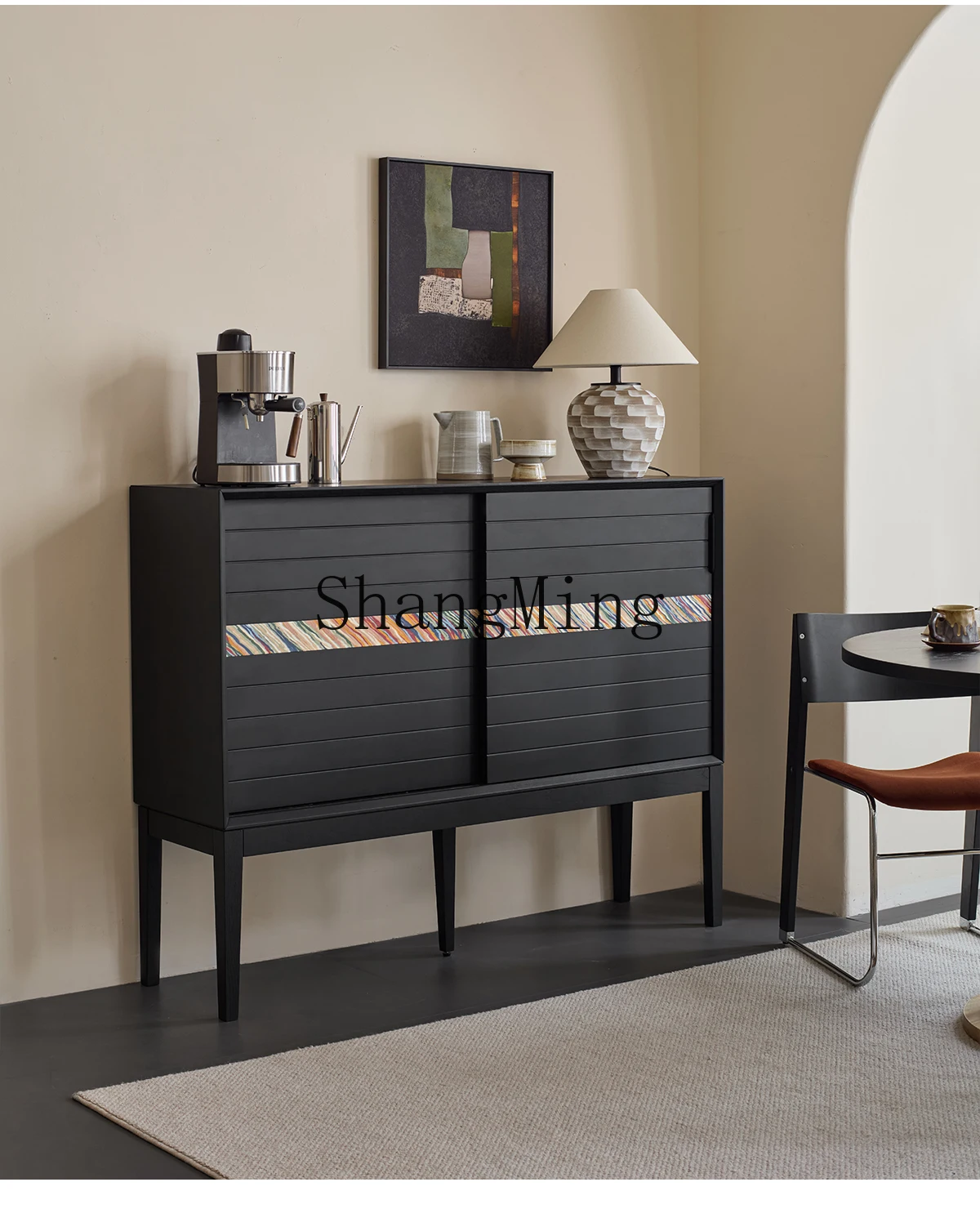 ZYY solid wood dining side locker small apartment living room wall storage locker