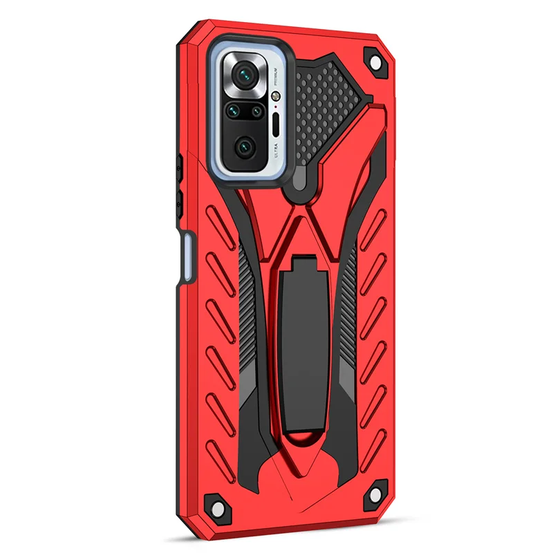 Rugged Armor Kickstand Phone Case for Xiaomi Redmi Note 10 4G 5G 10S Silicone Shockproof Bumper Cover for Redmi Note 10 Pro Max