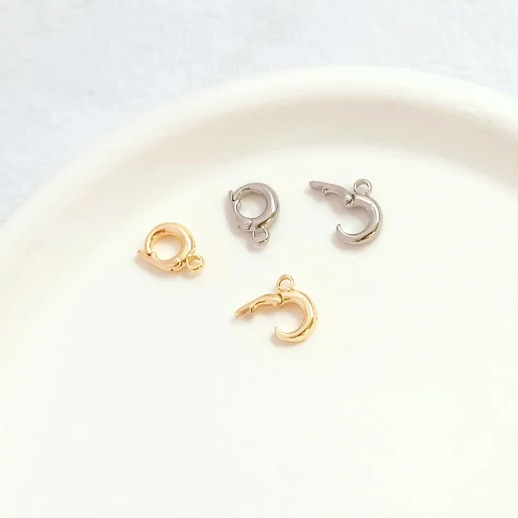 3 Pieces New 14K Copper Clad Gold White K Circular Versatile Buckle Closure Pendant Buckle Connection Buckle Jewelry Accessories