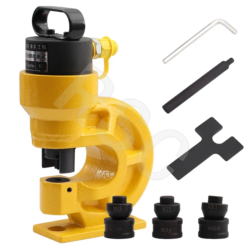 CH-60 Hydraulic Knockout Punch Tool 31Ton Hole Digger Force Puncher Iron Plate Max 10mm Thickness Hole Punching Machine