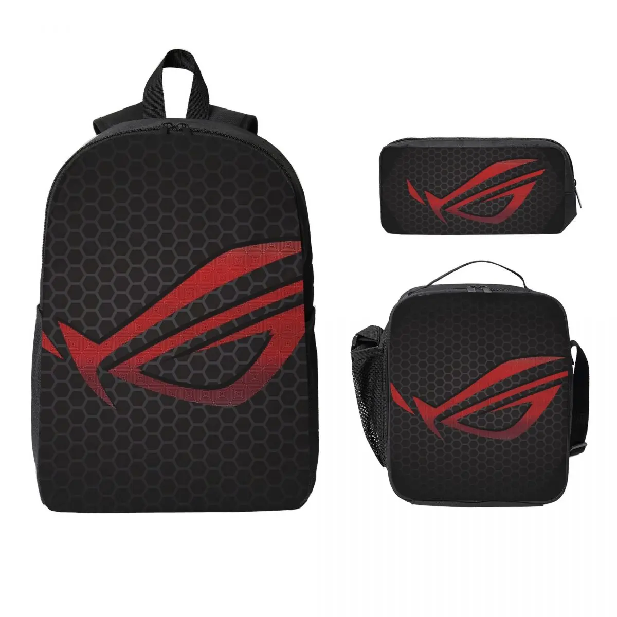 

Asus Rog Future Hexagon Рюкзак Студенческий Сумка для книг для мальчиков и девочек Школьная сумка для ноутбука Сумки на плечо 3ps Изолированная сумка для обеда Пенал