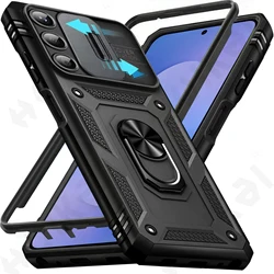 Case for Samsung Galaxy S25 S24 S23 Ultra A17 A16 A56 A36 5G Build in 360° Slide Camera Rotating Ring Kickstand Military Grade