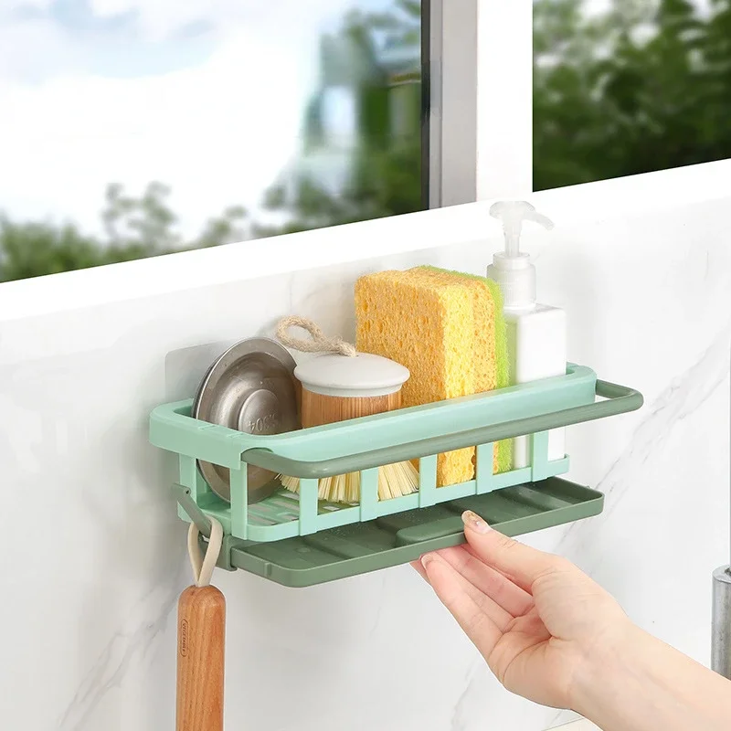 

Kitchen Cloth Rack Storage Rack, Drainage Hole Free Storage Rack, Wall Mounted Seasoning Rack, Household Drainage Basket Sink