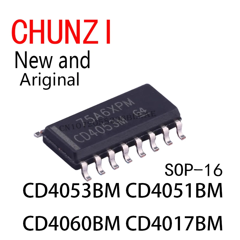 10Pcs SOP-16 CD4053BM CD4051BM CD4060BM CD4017BM SOP-14 CD4066BM CD4069UB CD4081BM CD4093BM CD40106B CD4001BM CD4001BM CD4013BM