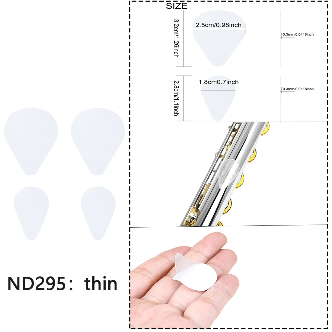 Silicone Flute Non-Slip Sticker Adhesive Flute Mouth Positioning Sticker Protective Accessories for Flute Woodwind Replace Parts