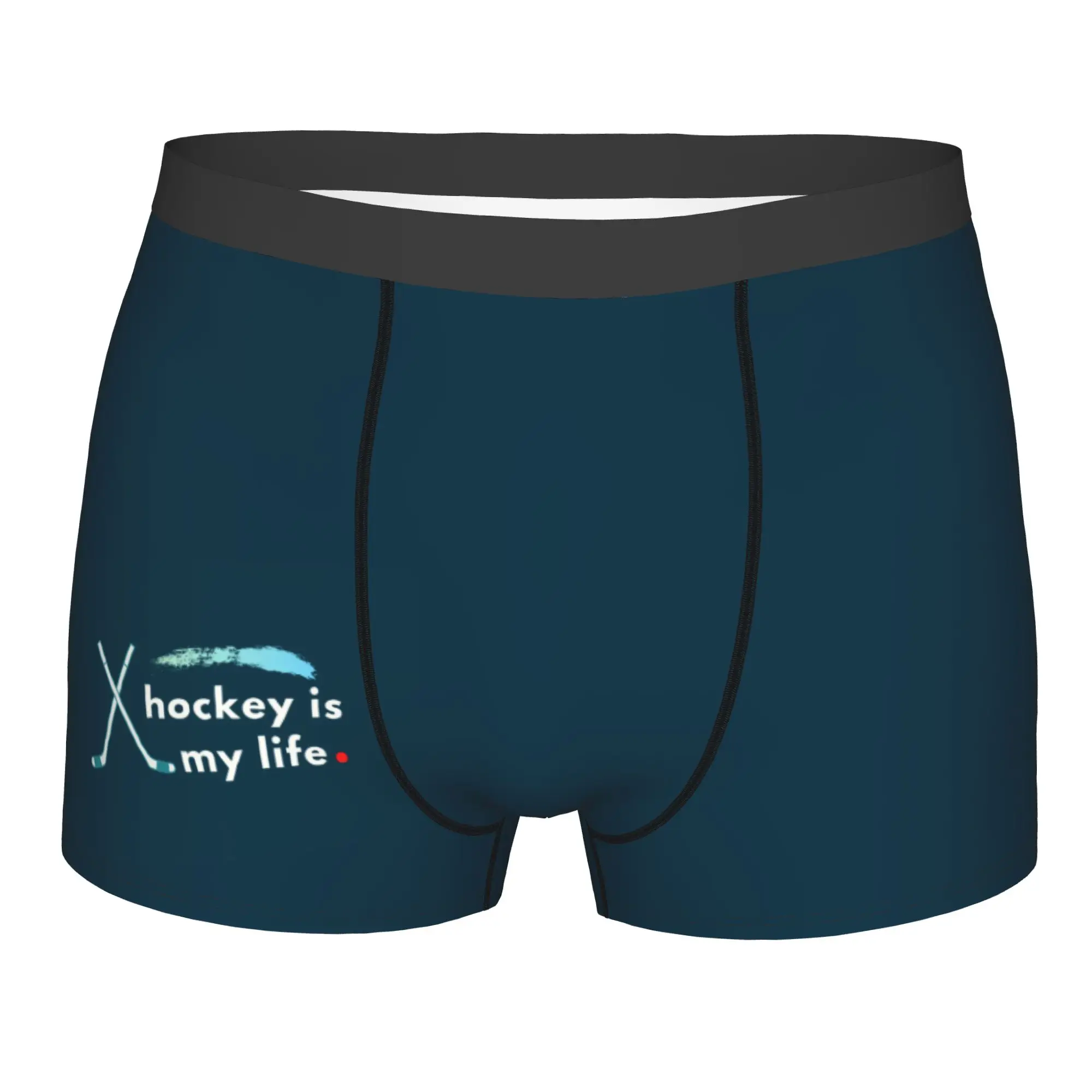 

Custom Hockey is My Life Underwear Men Breathable Ice Hockey Sports Boxer Briefs Shorts Panties Soft Underpants For Male