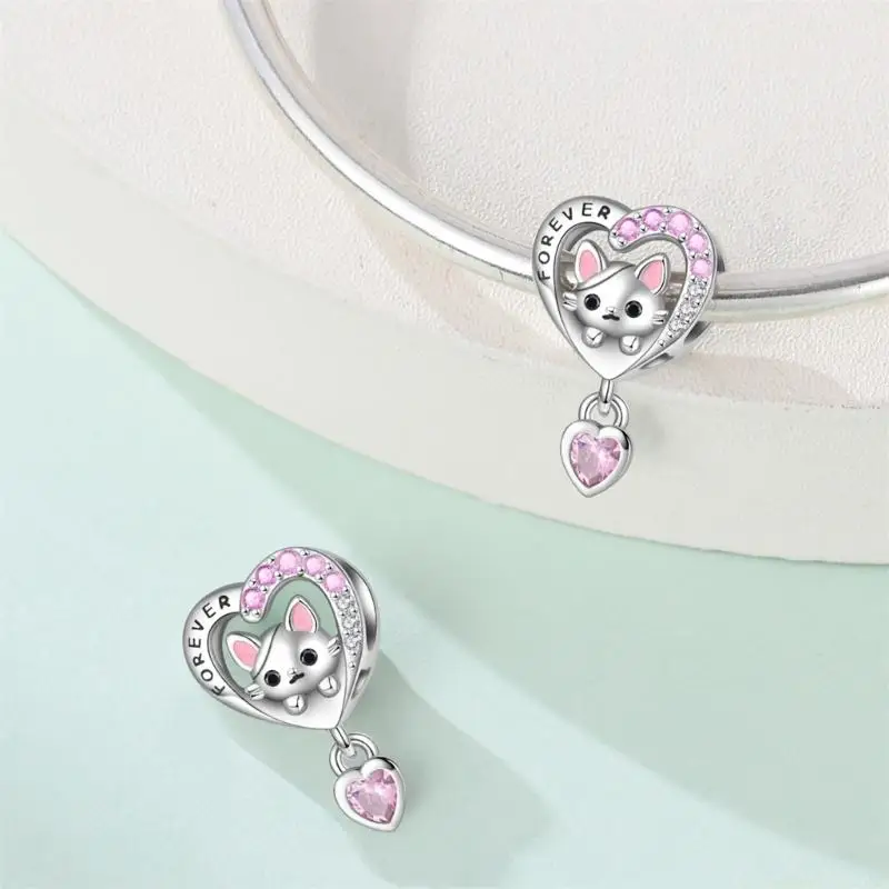 31BF Elegant Cats Paw Dog Turtles Silver Pendant Charm Lightweight Bracelet Charm