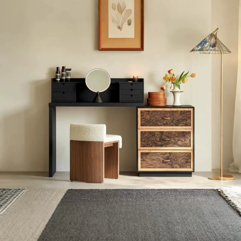 

Nordic Organizers Makeup Table Vintage Nightstand Wooden Storage Black Vanity Desk Bedroom Drawers Coiffeuse Chambre Furniture