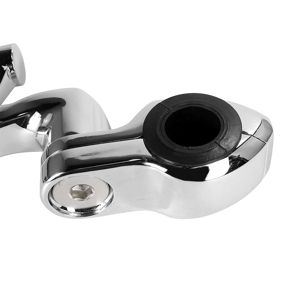 1 Pair Chrome/ Black Motorcycle Highway Foot Peg Mounts with 7/8" Magnum Clamps Aluminum For Harley Davidson Touring view 5