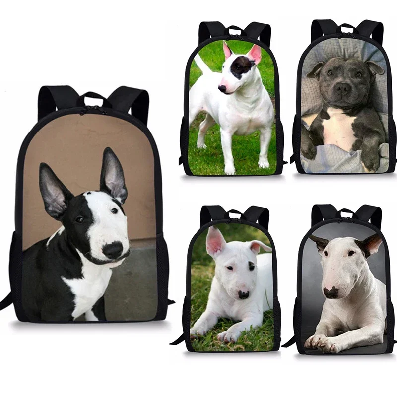 

Cute Bull Terrier Dog Print School Bags for Girls Boys Back Pack Kids Backpack Children Book Bag School Student Backpack Bookbag