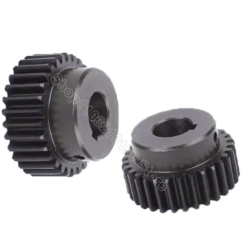 1Pc 1M 50 52 54 55 56 58 Teeth Spur Gear Pinion With Keyway Hole 8-30mm Model 1 Motor Gear With Step Blackened Transmission Part