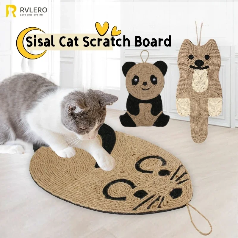 Sisal-Katzenkratzblock, Brett, Maus, Katze, Panda, Muster, schützt Möbel, zum Aufhängen, flache Verlegung, hochwertiges, widerstandsfähiges Klauenspielzeug