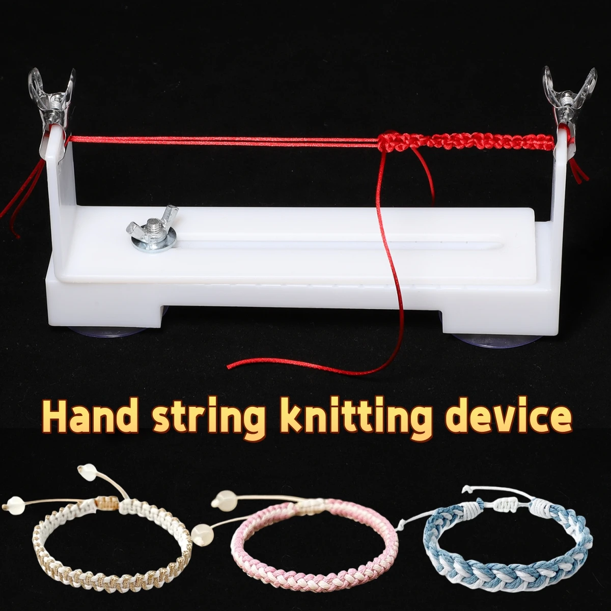 Drop-Resistant Plastic Bracelet Weaving Loom Braiding Frame Handmade Fixed Tool for DIY Braided Rope Artifacts Bracelet Red Rope