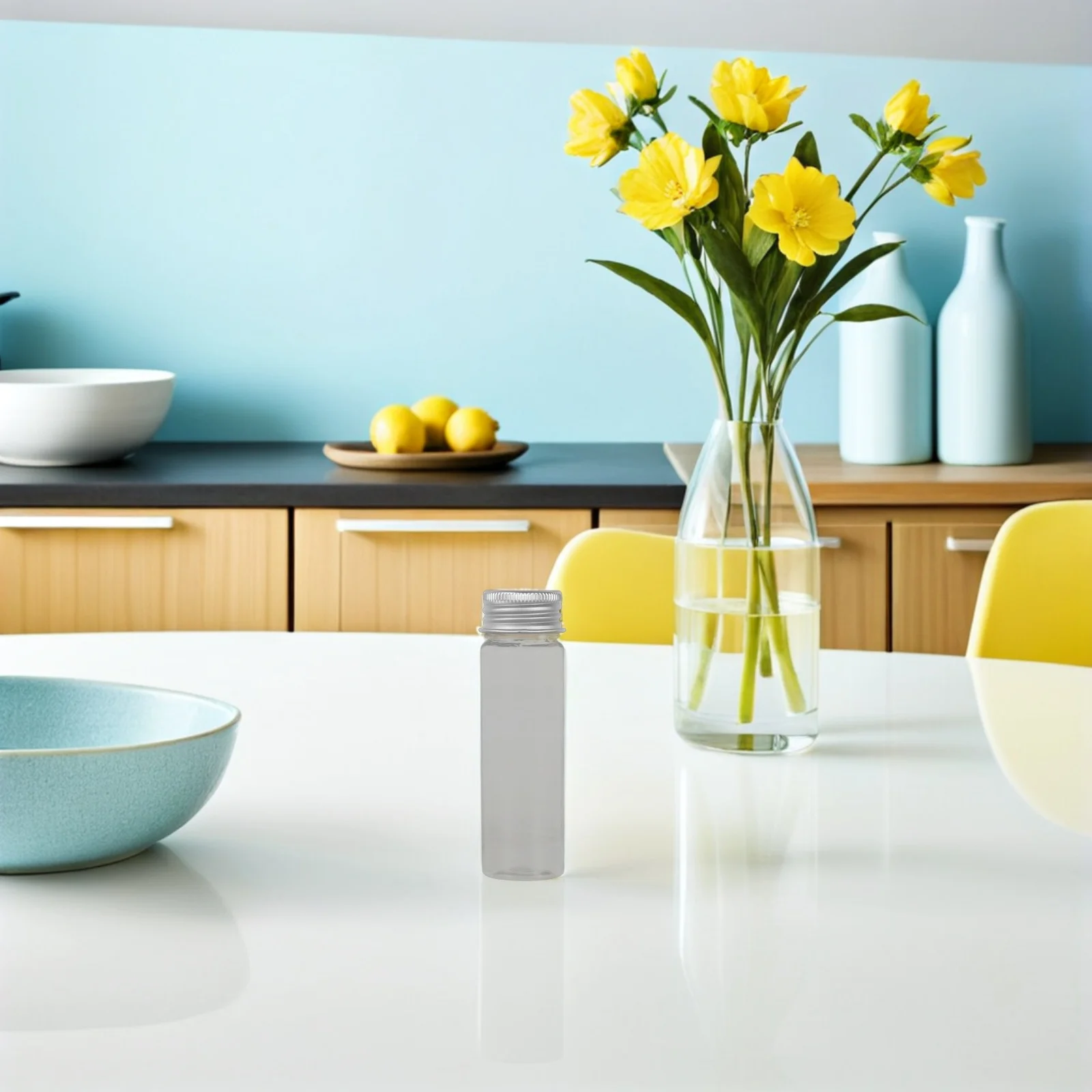 

20pcs Transparent Food Bottle 50Ml Clear Plastic Test Tube Storage Containers For Candy Bath Salt Samples Lab Vials Aluminum