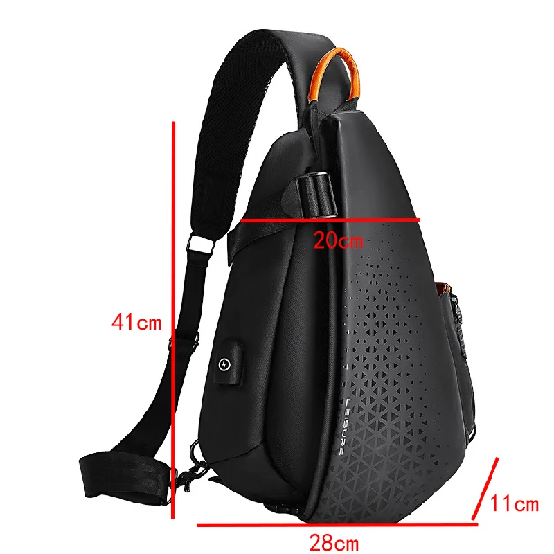 Imagem -04 - Bolsas Crossbody Impermeáveis para Homens Pacotes Peito de Nylon Grande Capacidade Bolsa de Ombro Masculina Bolsa de Viagem Casual de Alta Qualidade Moda Empresarial