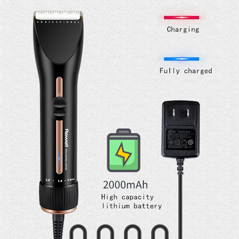 2000mAh 12W Professional Hair Clipper Haircut Finishing Machine For Men Husband Titanium Alloy Ceramics Blade Power Barbershop