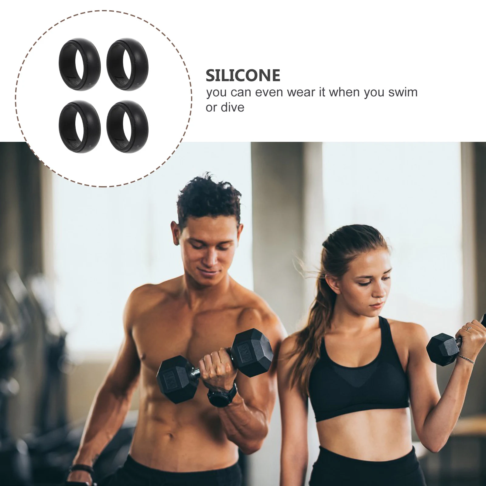 

4Pcs Silicone Sports Finger Ring Protector Flexible Bands Waterproof Comfortable for Gym Workout Swimming Outdoors